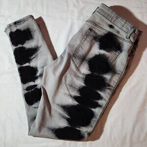 ASOS jeans tie dye sz 36 X 32 black gray skinny EUC